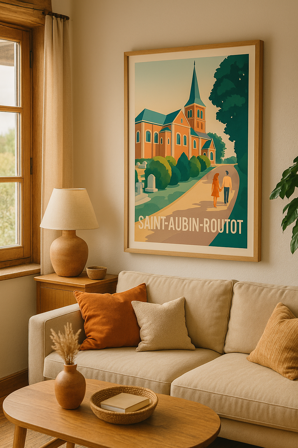 Mise en situation Affiche Saint-Aubin-Routot - Promenade au cœur du patrimoine