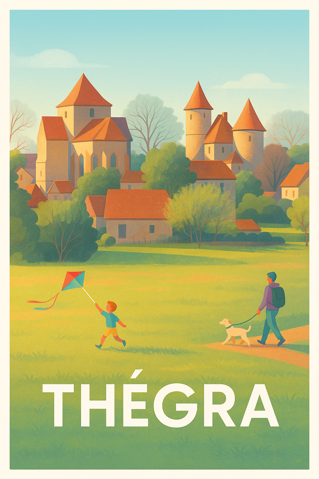 Affiche Thégra — Charme bucolique et histoire médiévale · poster d'art de Thégra