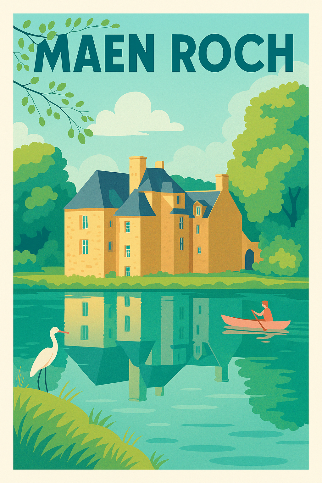 Affiche de Maen Roch - Sérénité au Château au Bord de l'Eau
