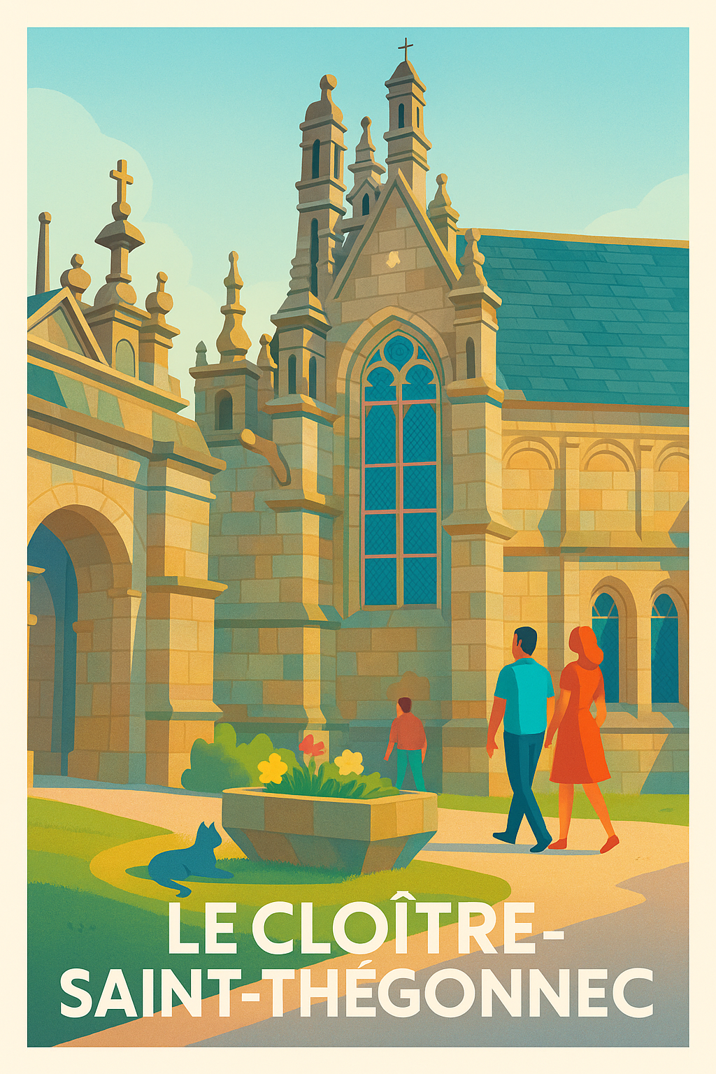 Affiche Le Cloître-Saint-Thégonnec — Évasion historique et architecturale · poster d'art de Le Cloître-Saint-Thégonnec
