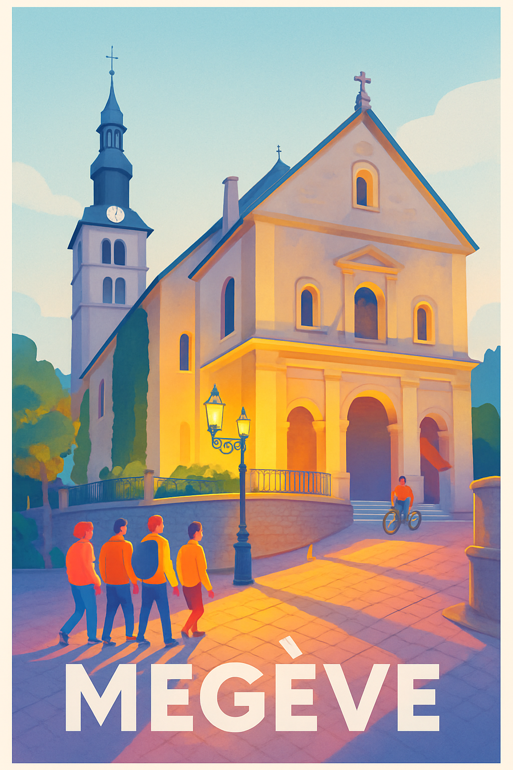 Affiche de Megève - Charme alpin au crépuscule