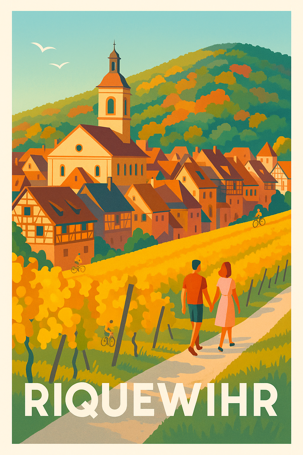 Affiche Riquewihr — Charme pittoresque au cœur des vignobles · poster d'art de Riquewihr