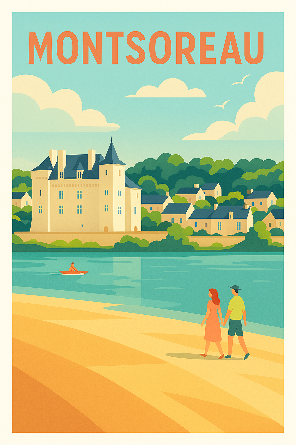 Affiche Montsoreau — Romance et patrimoine au bord de la Loire · poster d'art de Montsoreau