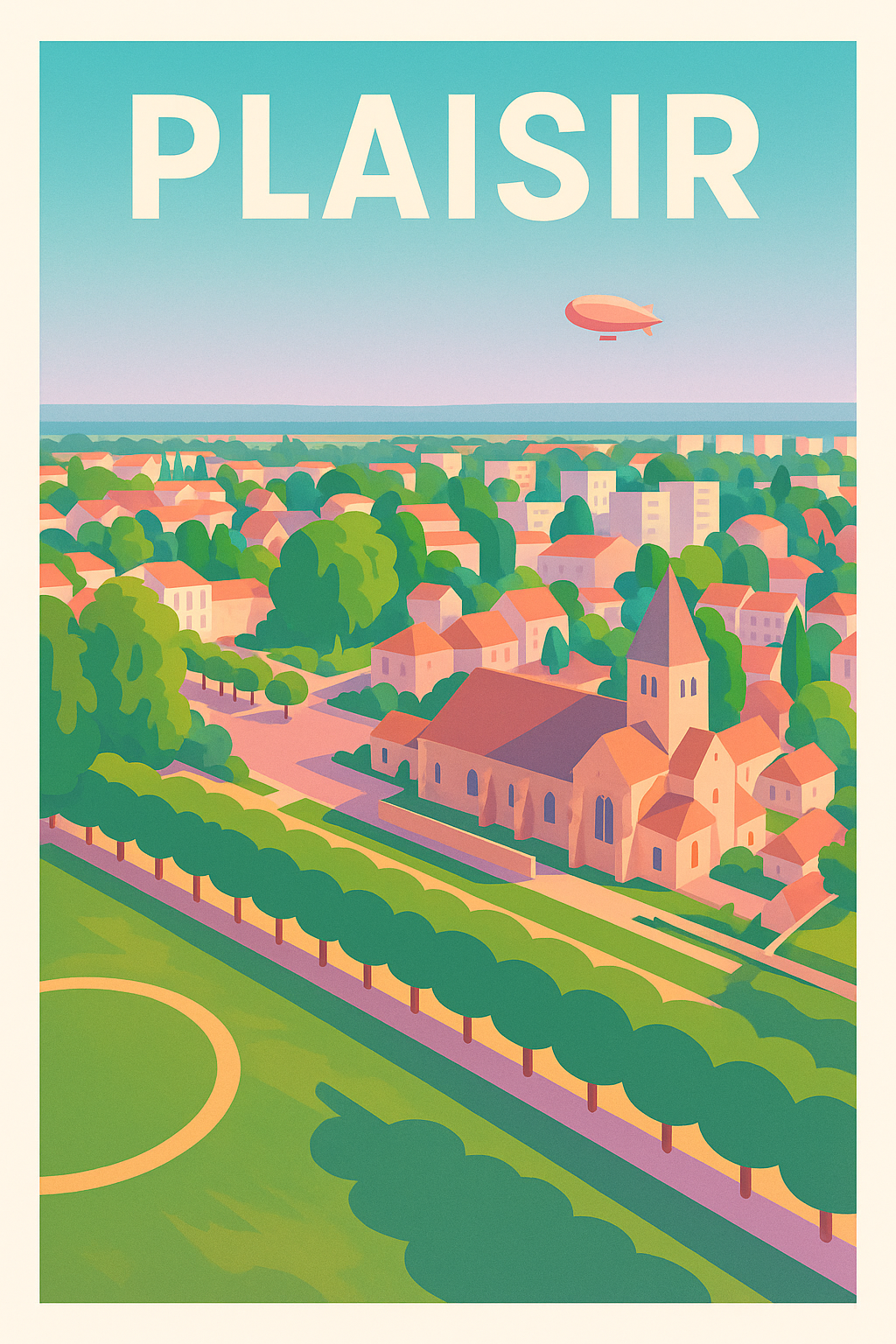Affiche Plaisir — Vue paisible et charmante · poster d'art de Plaisir