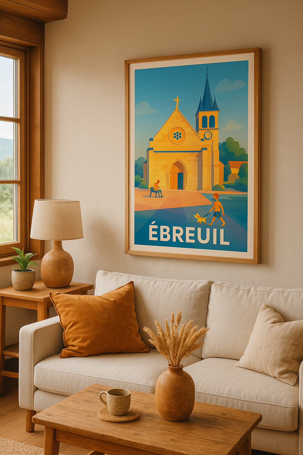 Affiche Ébreuil — Tranquillité et charme d'un village au cœur de l'Auvergne · poster d'art de Ébreuil