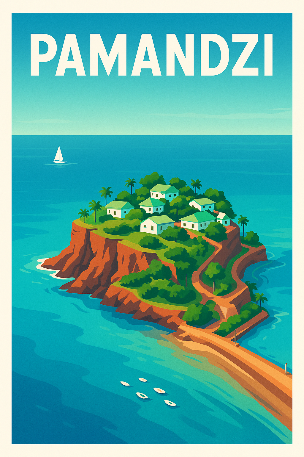 Affiche de Pamandzi - Évasion insulaire et charme tropical