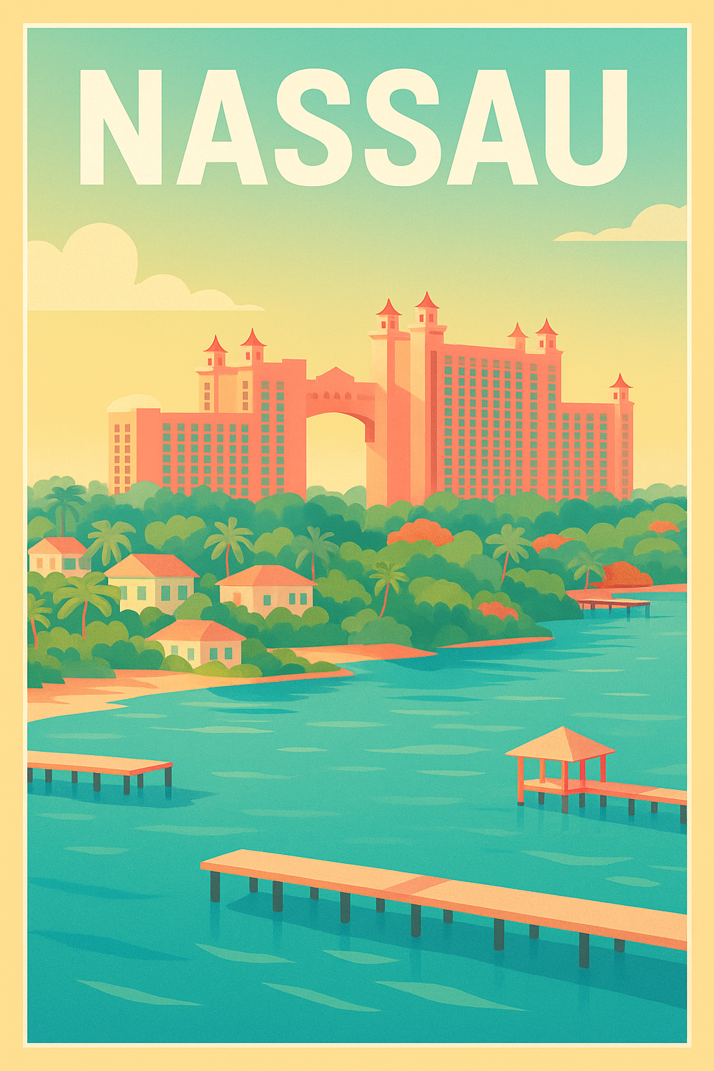 Affiche Nassau — Évasion tropicale en vision vintage · poster d'art de Nassau
