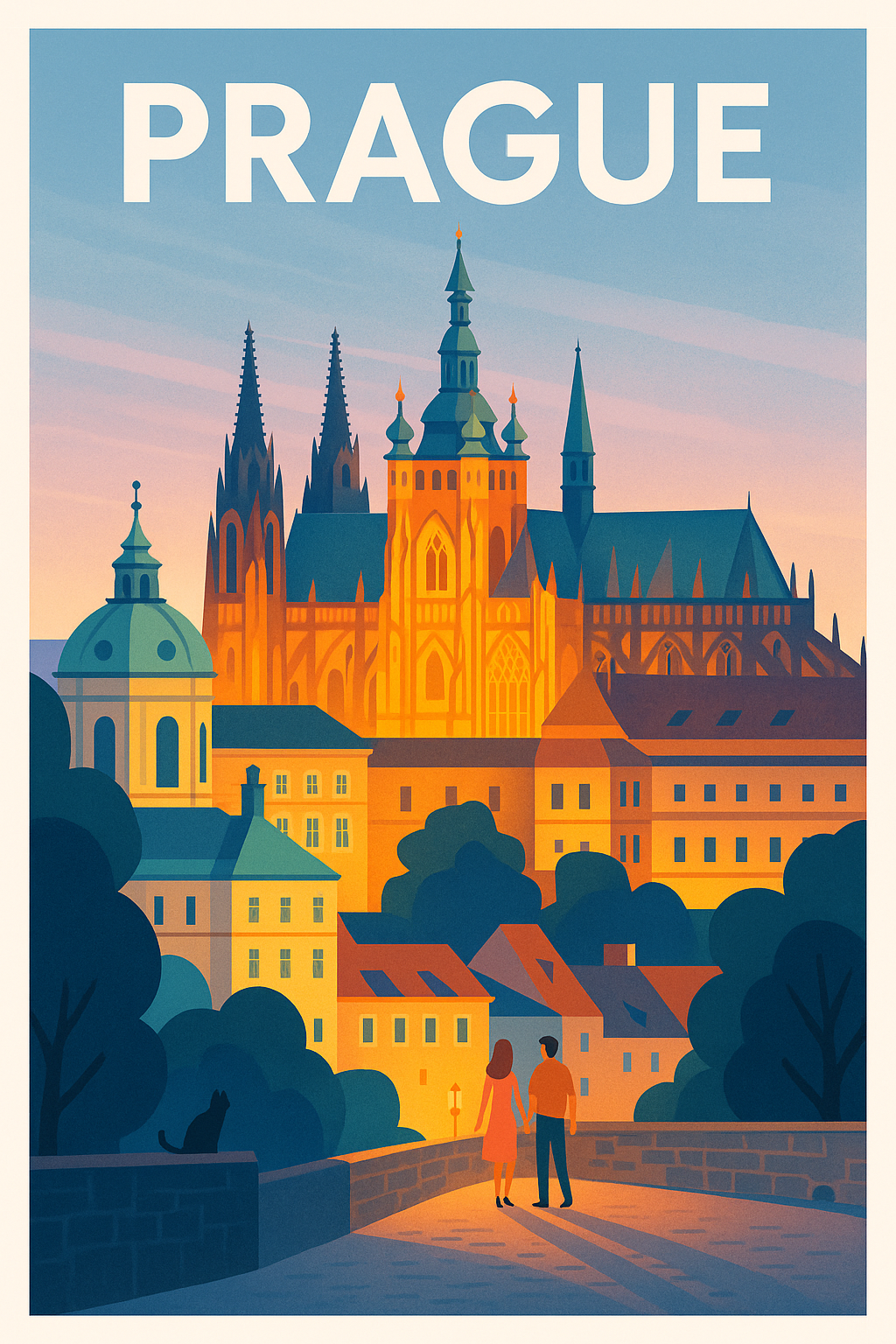 Affiche de Prague - Escapade romantique au cœur de la ville dorée