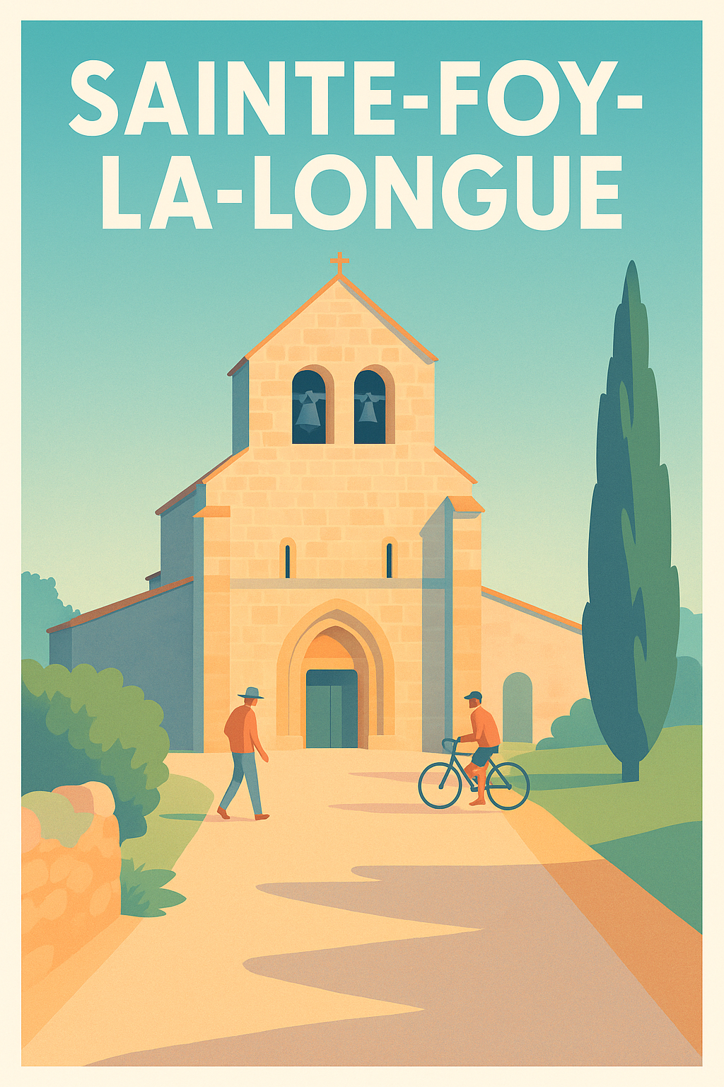 Affiche Sainte-Foy-la-Longue — Charme et Sérénité en Gironde · poster d'art de Sainte-Foy-la-Longue