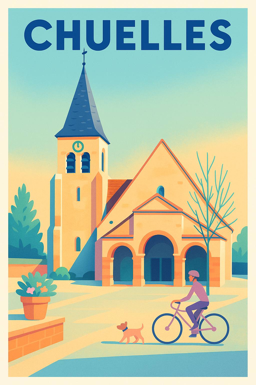 Affiche de Chuelles - Tranquillité et charme à vélo