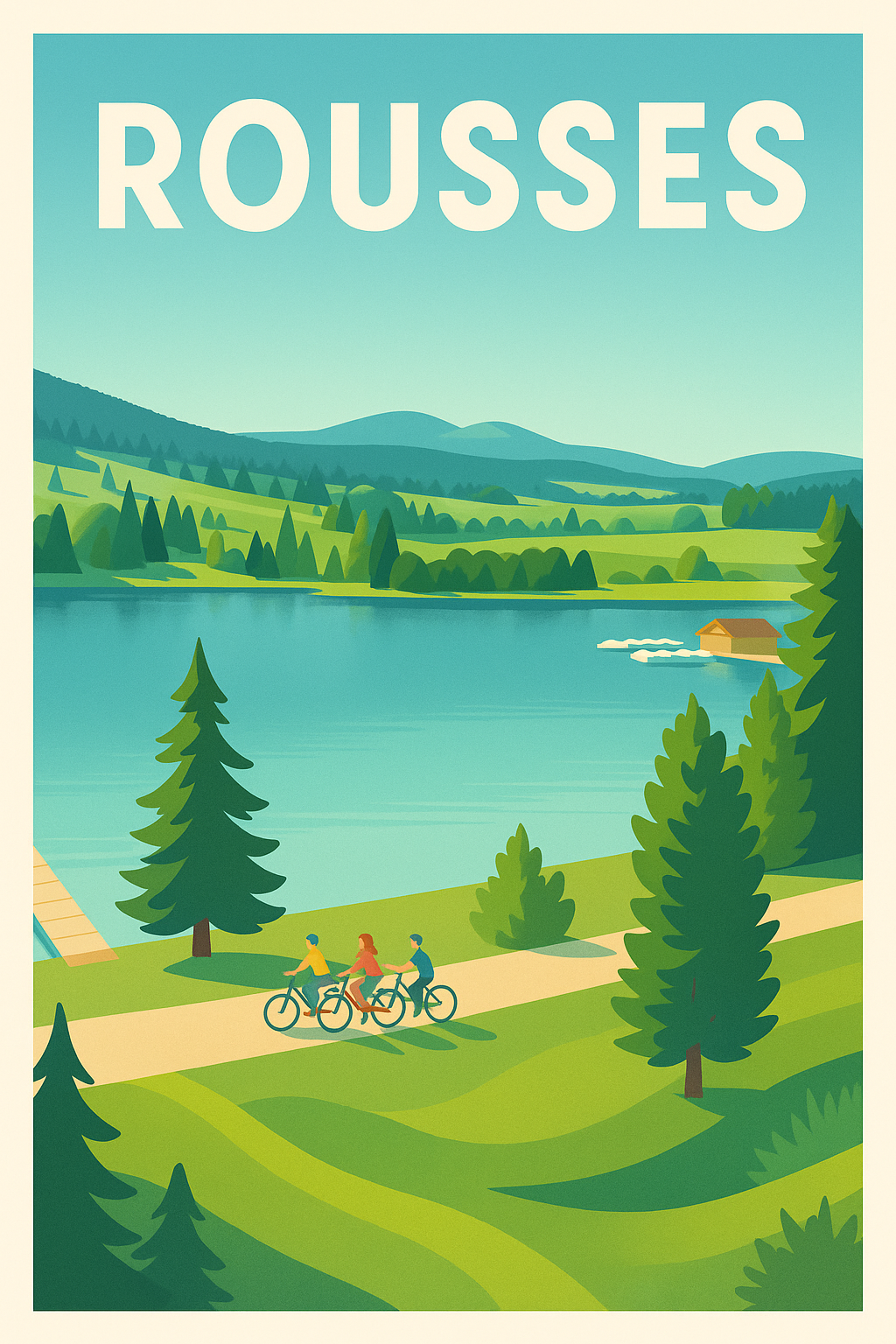 Affiche Rousses — Évasion nature au bord du lac · poster d'art de Rousses