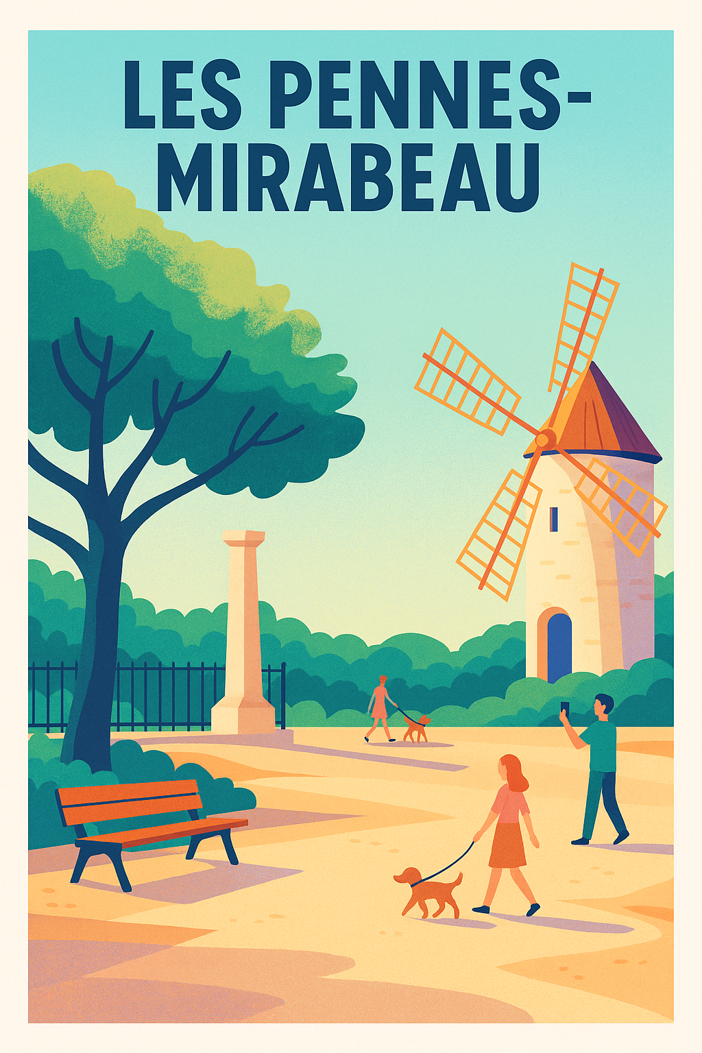 Affiche Les Pennes-Mirabeau — Un souffle de nature et de sérénité · poster d'art de Les Pennes-Mirabeau