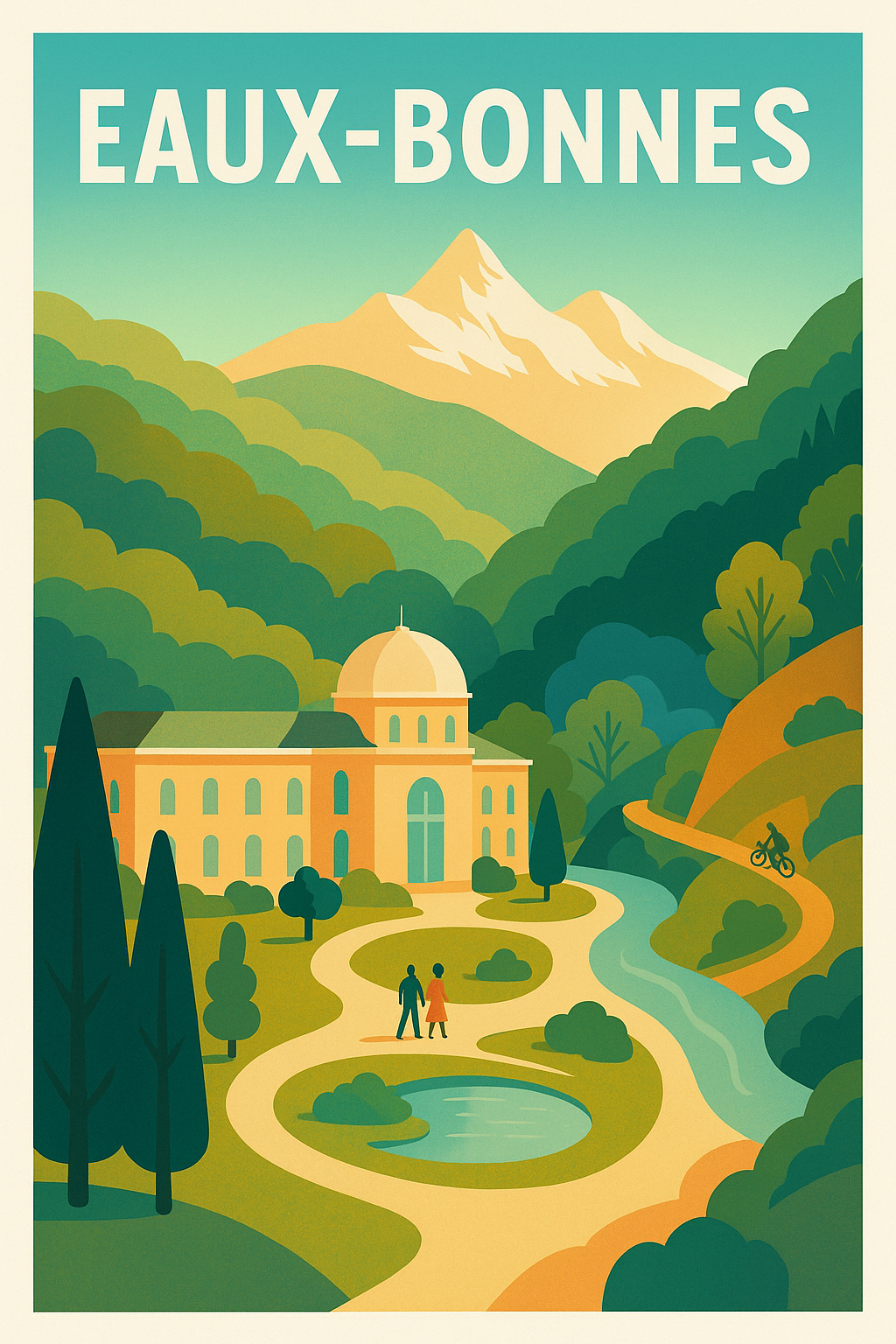 Affiche Eaux-Bonnes — Évasion nature au cœur des Pyrénées · poster d'art de Eaux-Bonnes