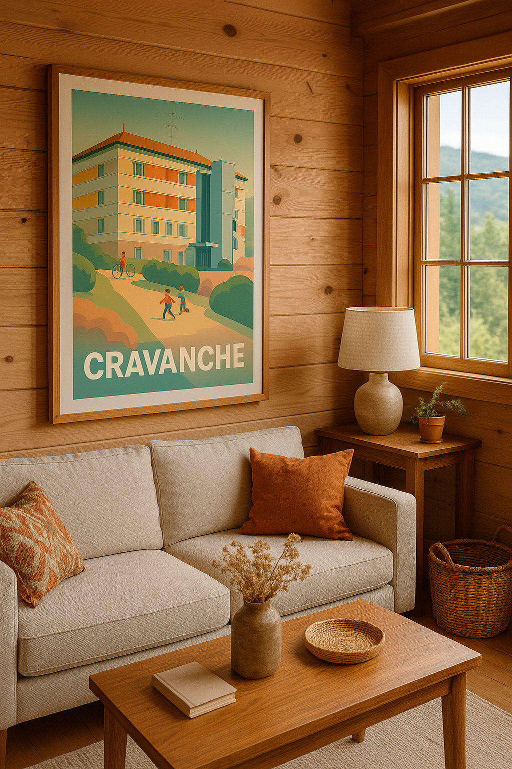 Mise en situation Affiche Cravanche - Douceur de vie et convivialité