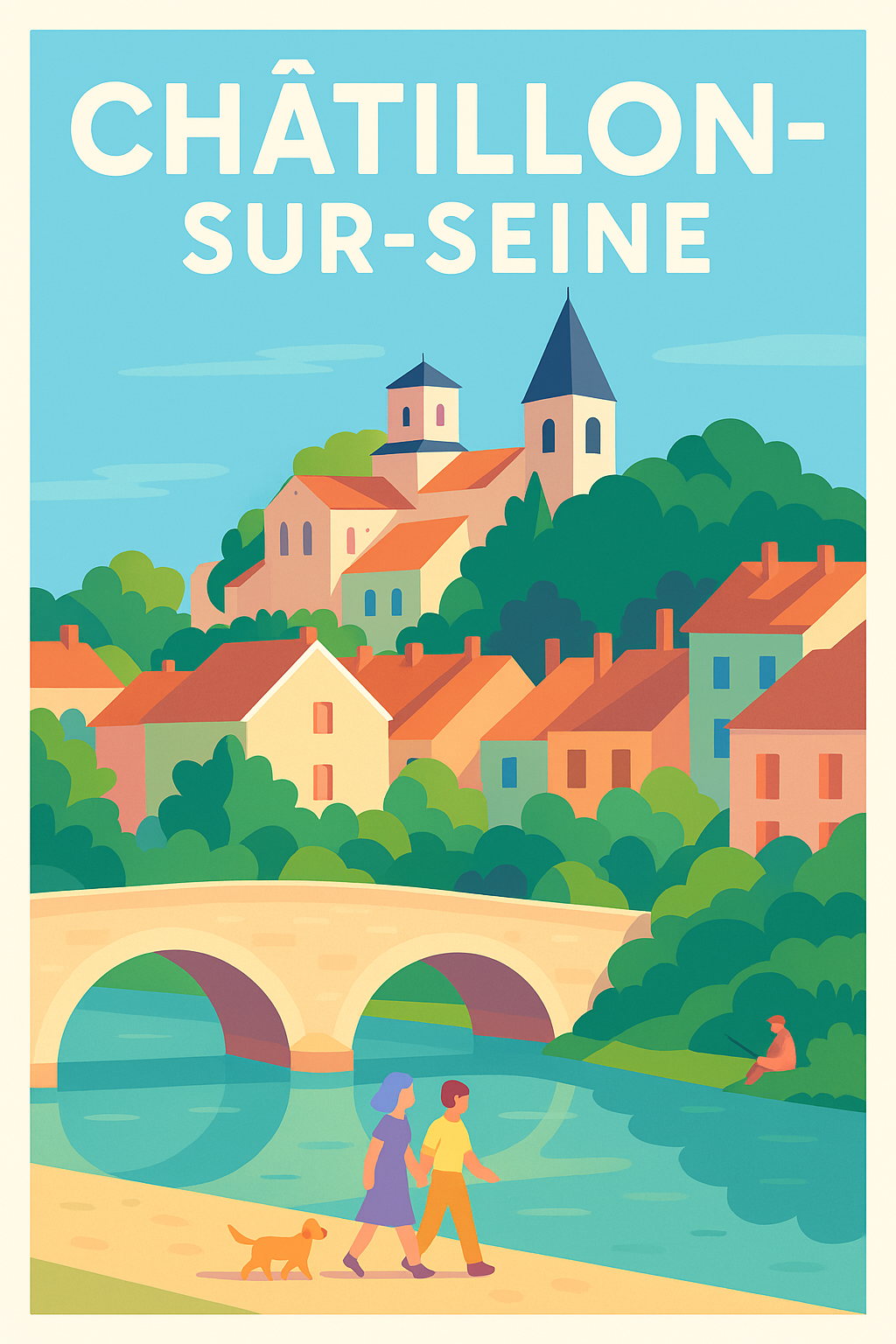 Affiche de Châtillon-sur-Seine - Douceur de vie sur les bords de la Seine