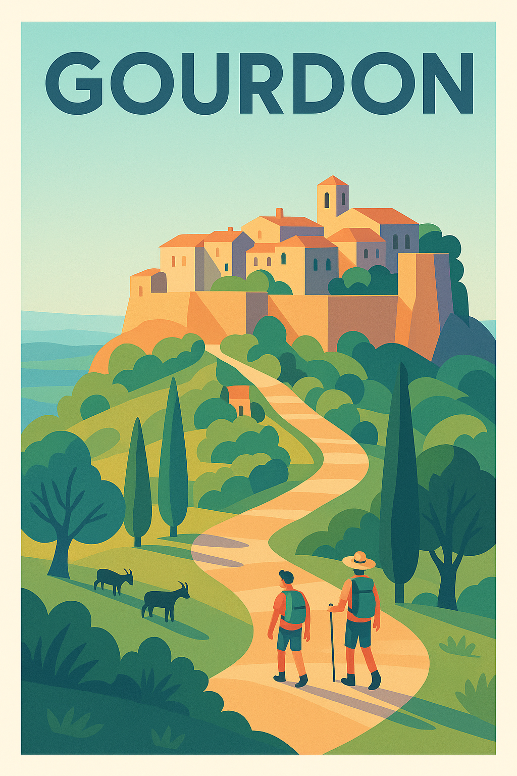Affiche Gourdon — Invitation à la découverte provençale · poster d'art de Gourdon