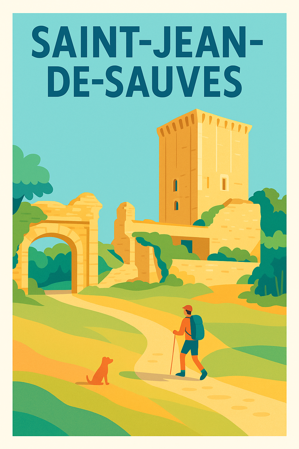 Affiche de Saint-Jean-de-Sauves - Évasion et patrimoine au cœur de la nature