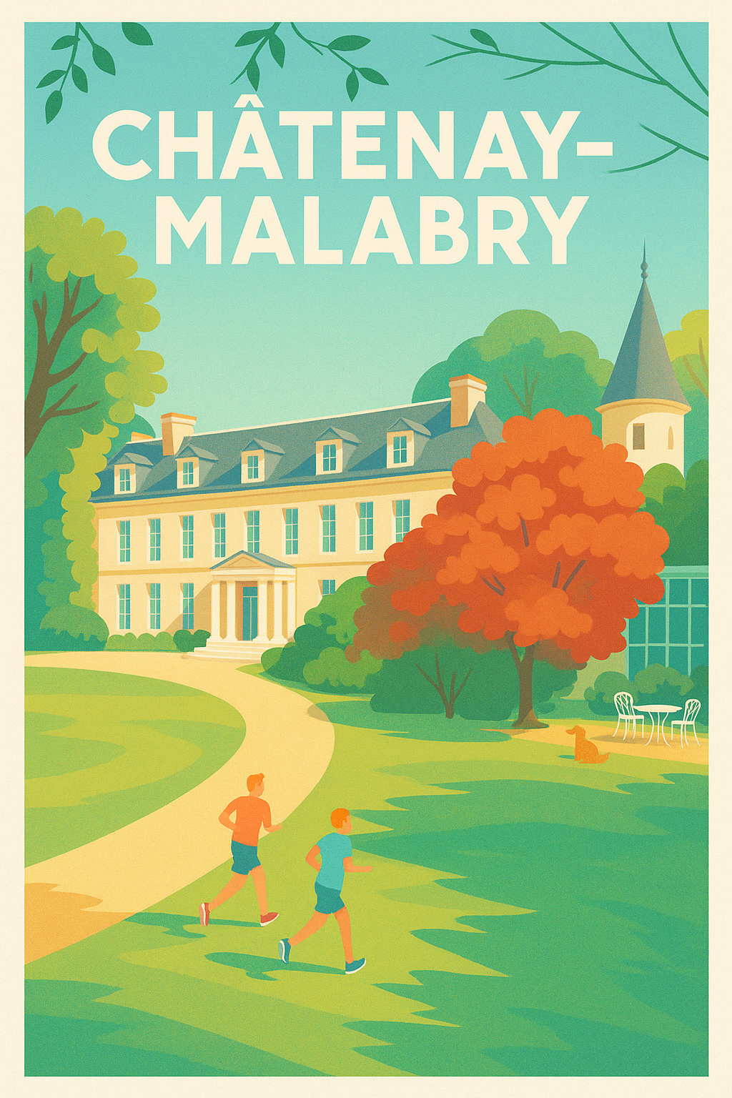 Affiche Châtenay-Malabry — L'élégance verdoyante au cœur de la ville · poster d'art de Châtenay-Malabry