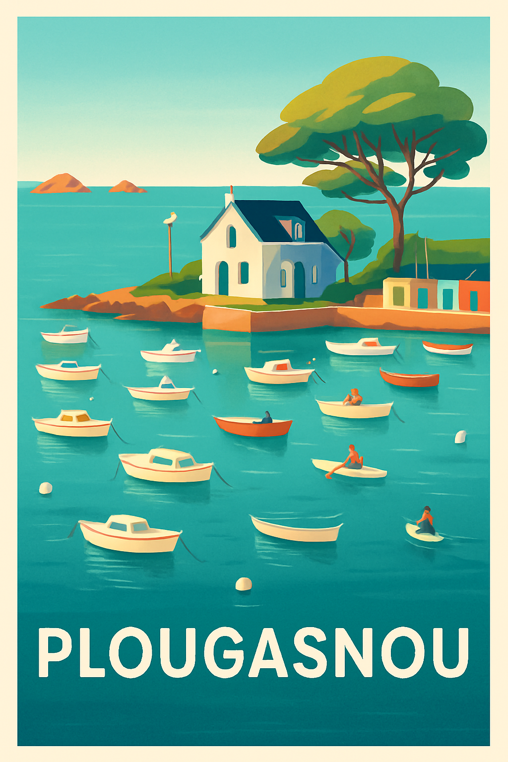 Affiche de Plougastnou - Havre de paix breton avec vue sur mer