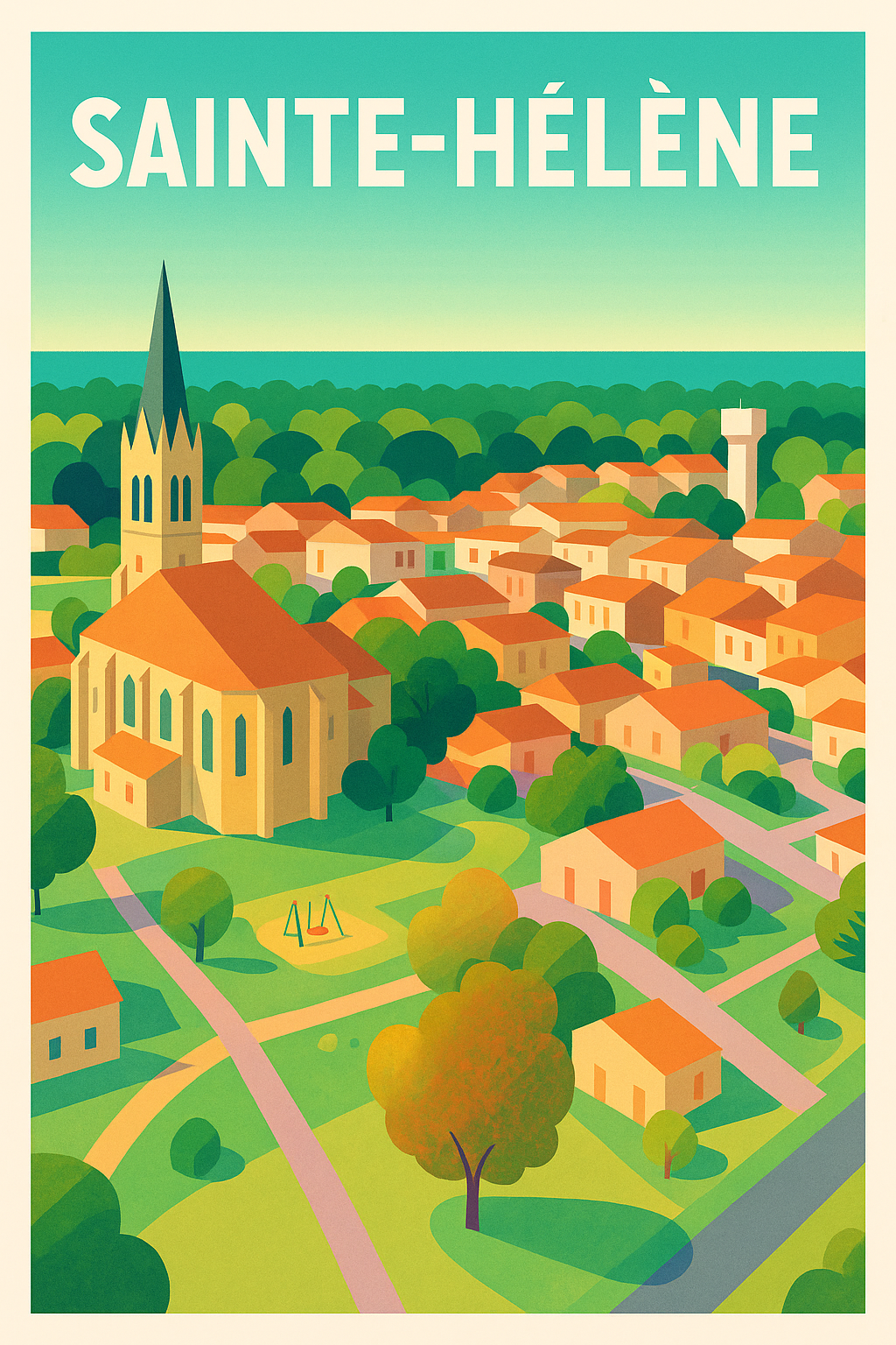 Affiche de Sainte-Hélène - Charme villageois et nature apaisante