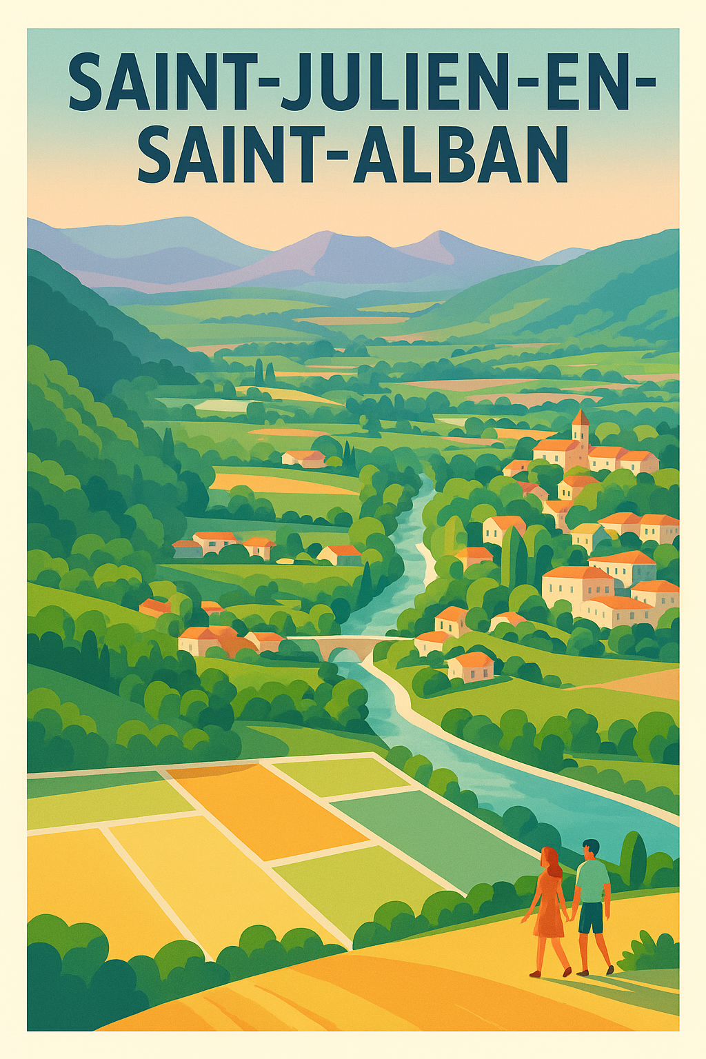 Affiche de Saint-Julien-en-Saint-Alban - Évasion bucolique au cœur de la vallée