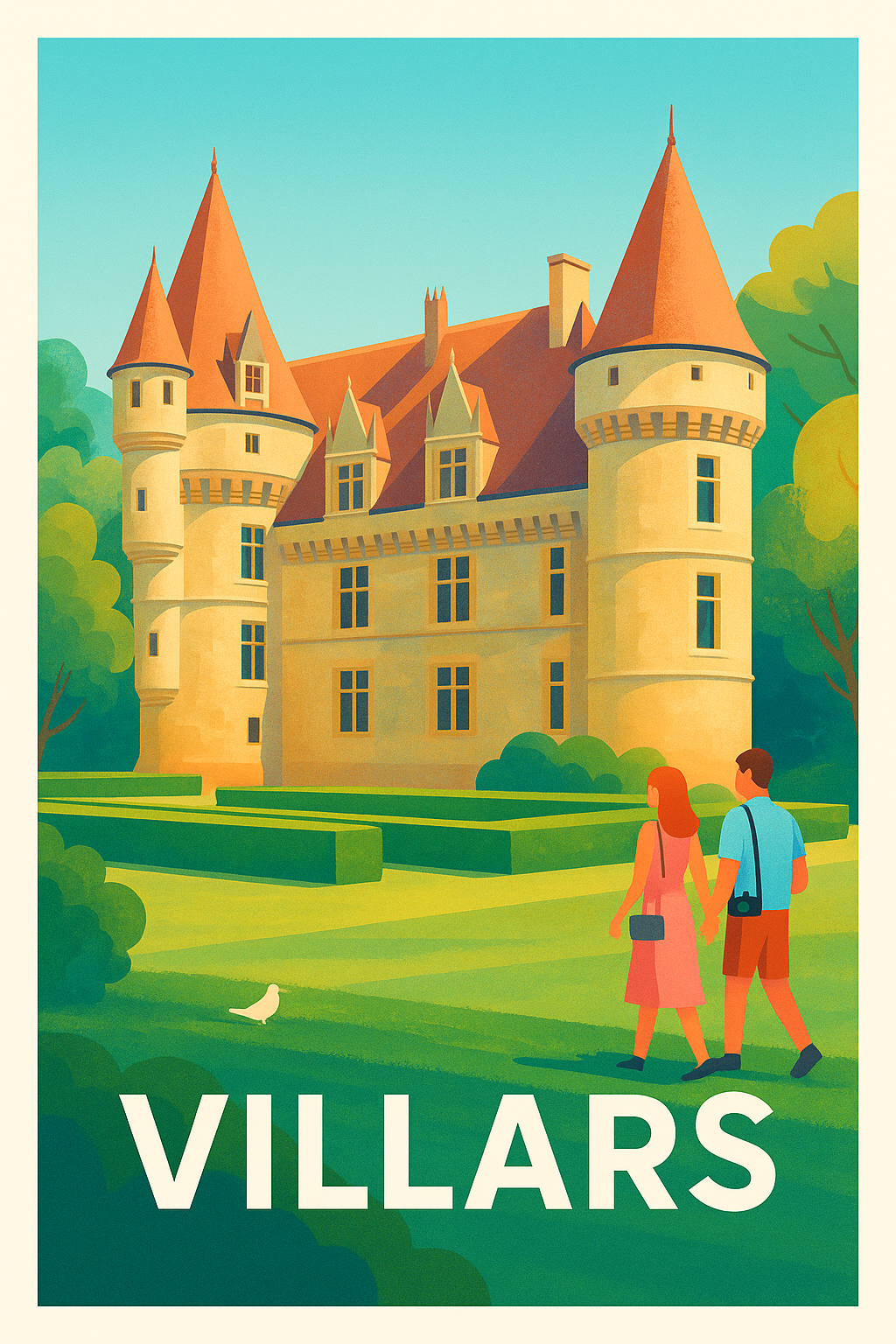 Affiche Villars — Escapade romantique au château · poster d'art de Villars
