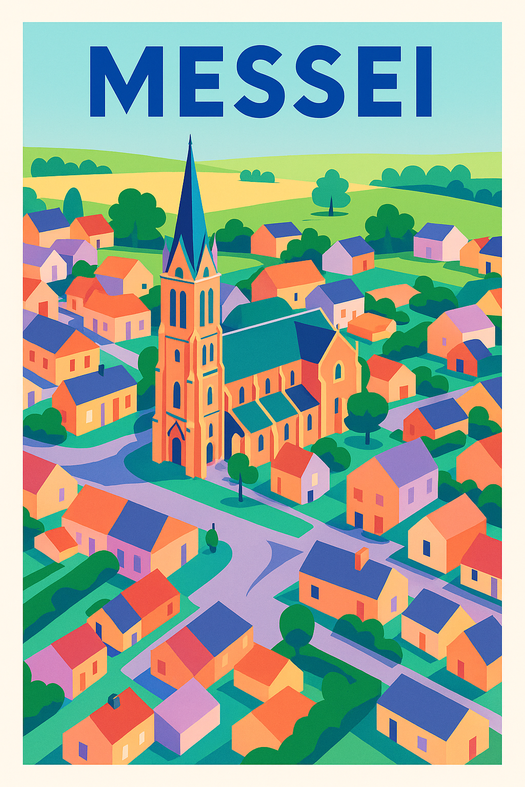 Affiche de Messei - Charme coloré du village normand