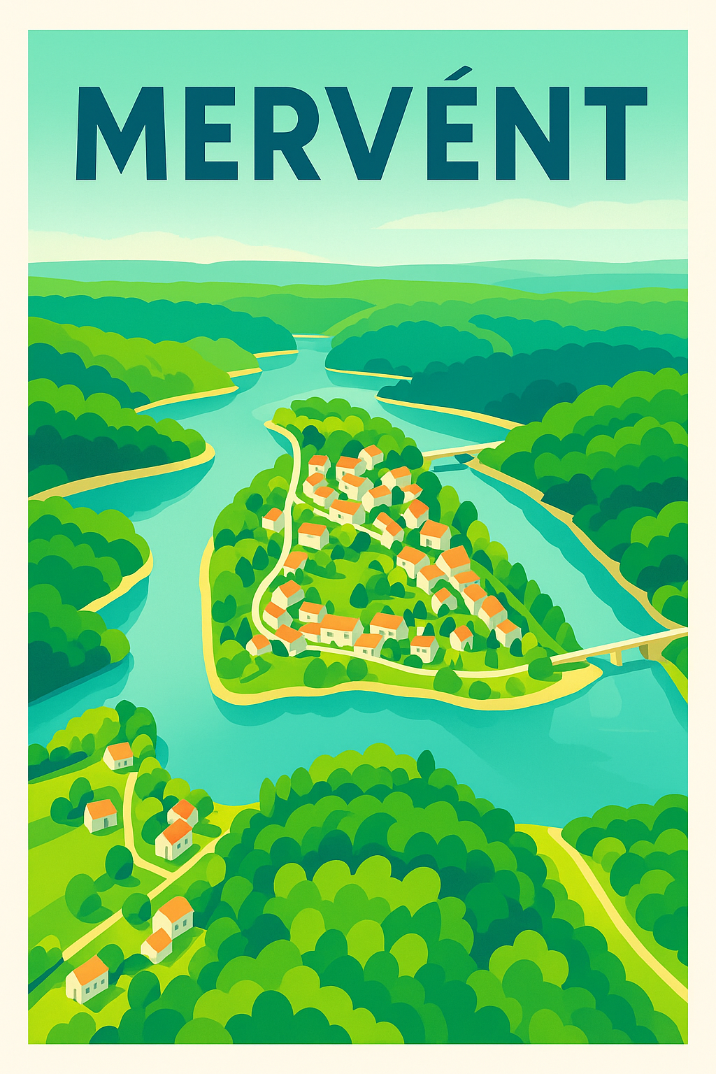 Affiche de Mervent - Évasion naturelle entre rivière et forêt