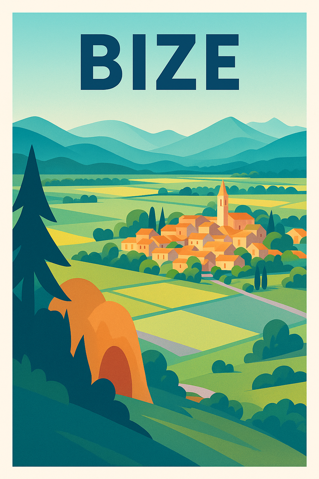 Affiche de Bize - Charme et sérénité de la campagne occitane