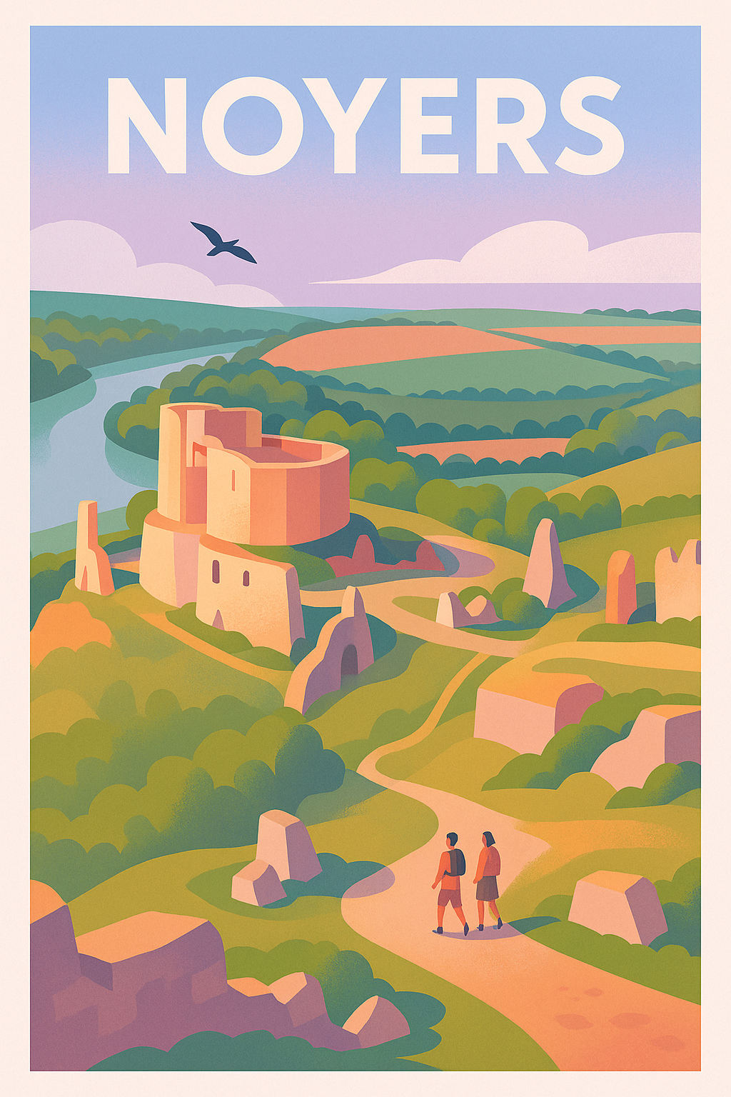 Affiche Noyers — Promenade au cœur de l'histoire · poster d'art de Noyers