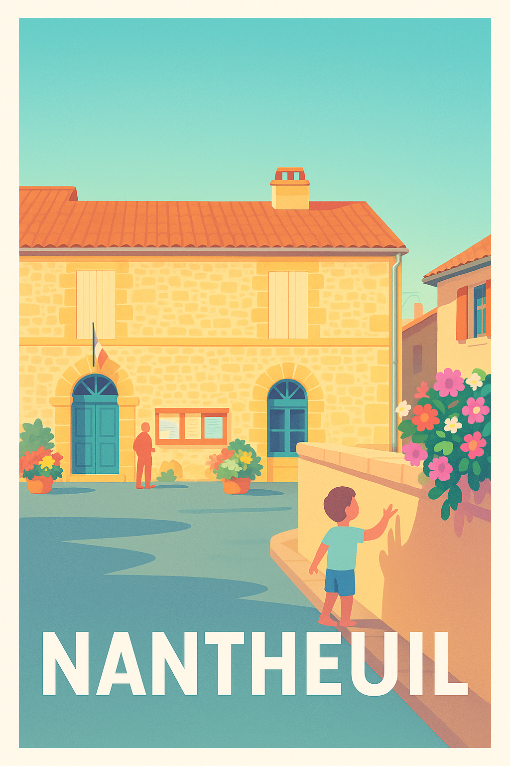 Affiche Nantheuil — Charme paisible d'un village ensoleillé · poster d'art de Nantheuil