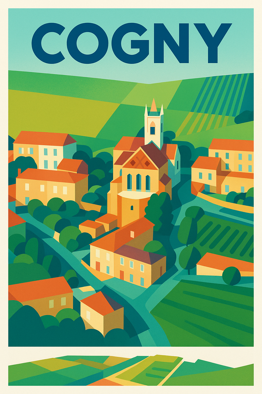 Affiche de Cogny - Charme et douceur d'un village paisible