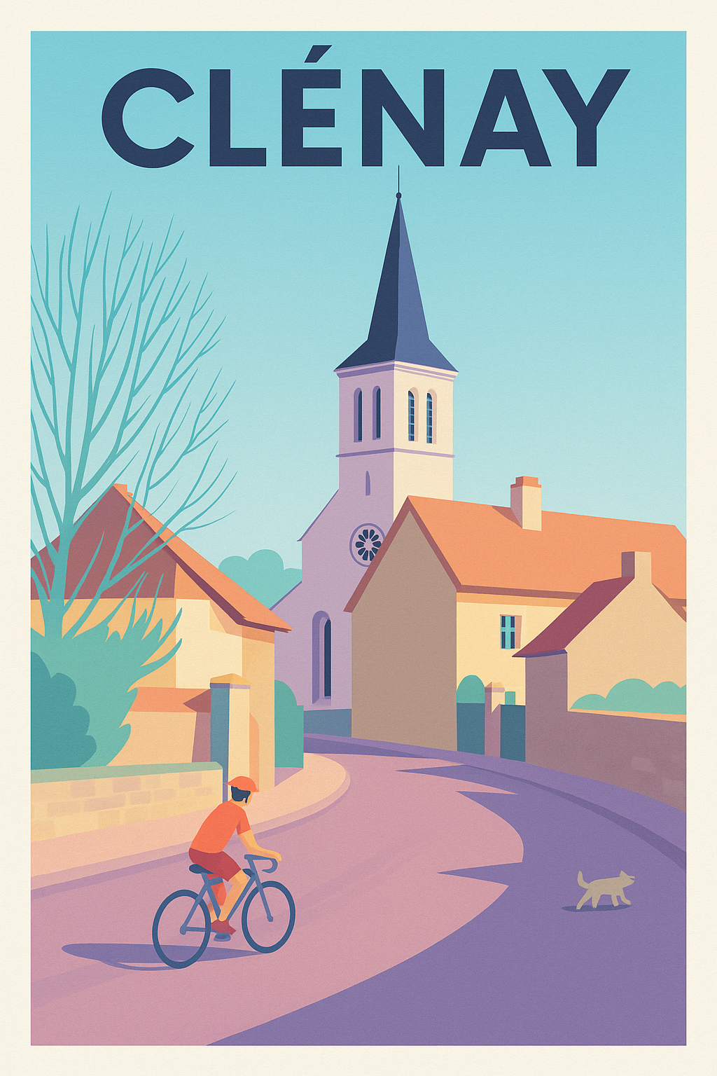 Affiche de Clénay - Sérénité à vélo dans un village pittoresque