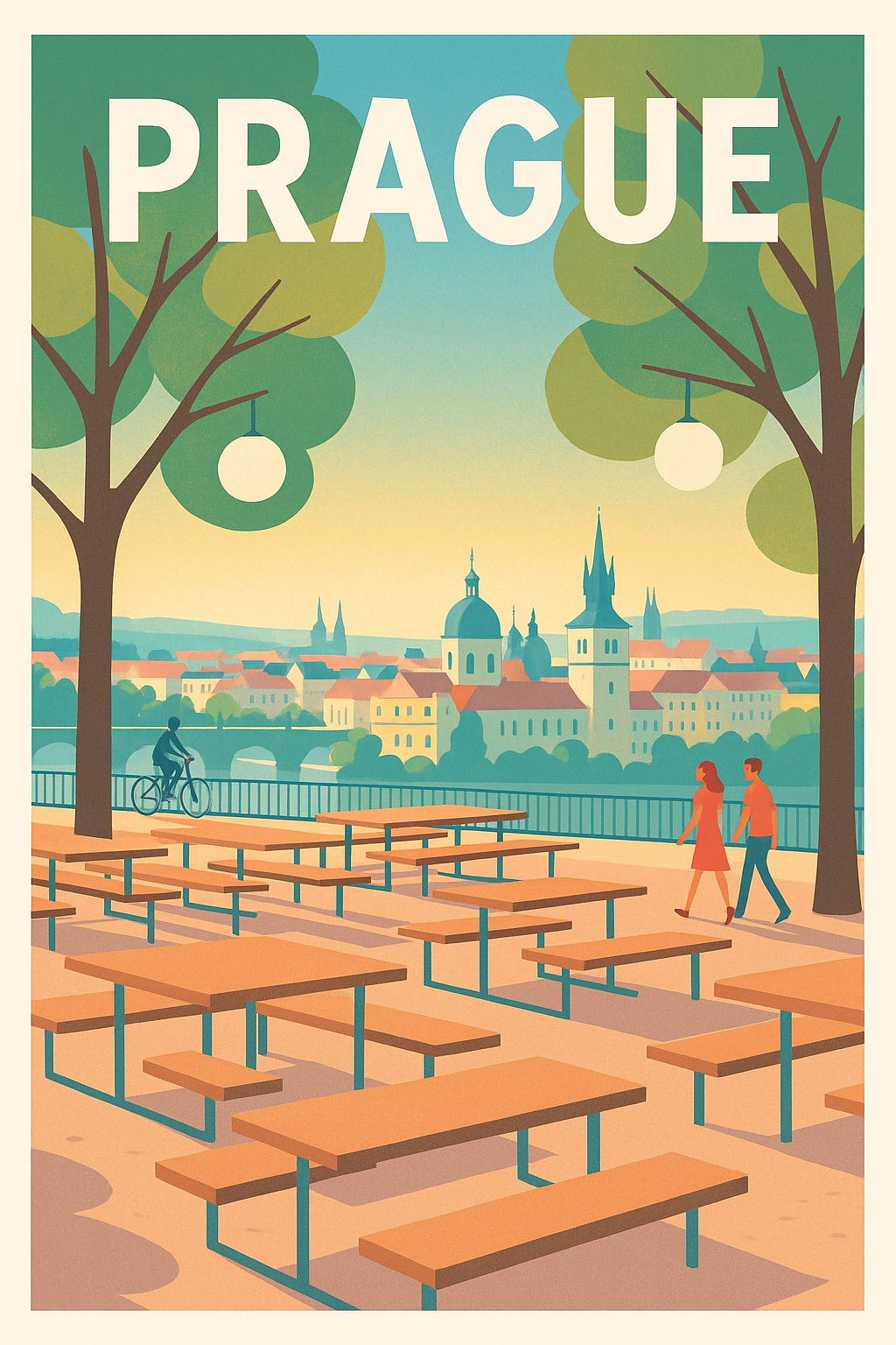 Affiche Prague — Promenade paisible au cœur de la ville · poster d'art de Prague