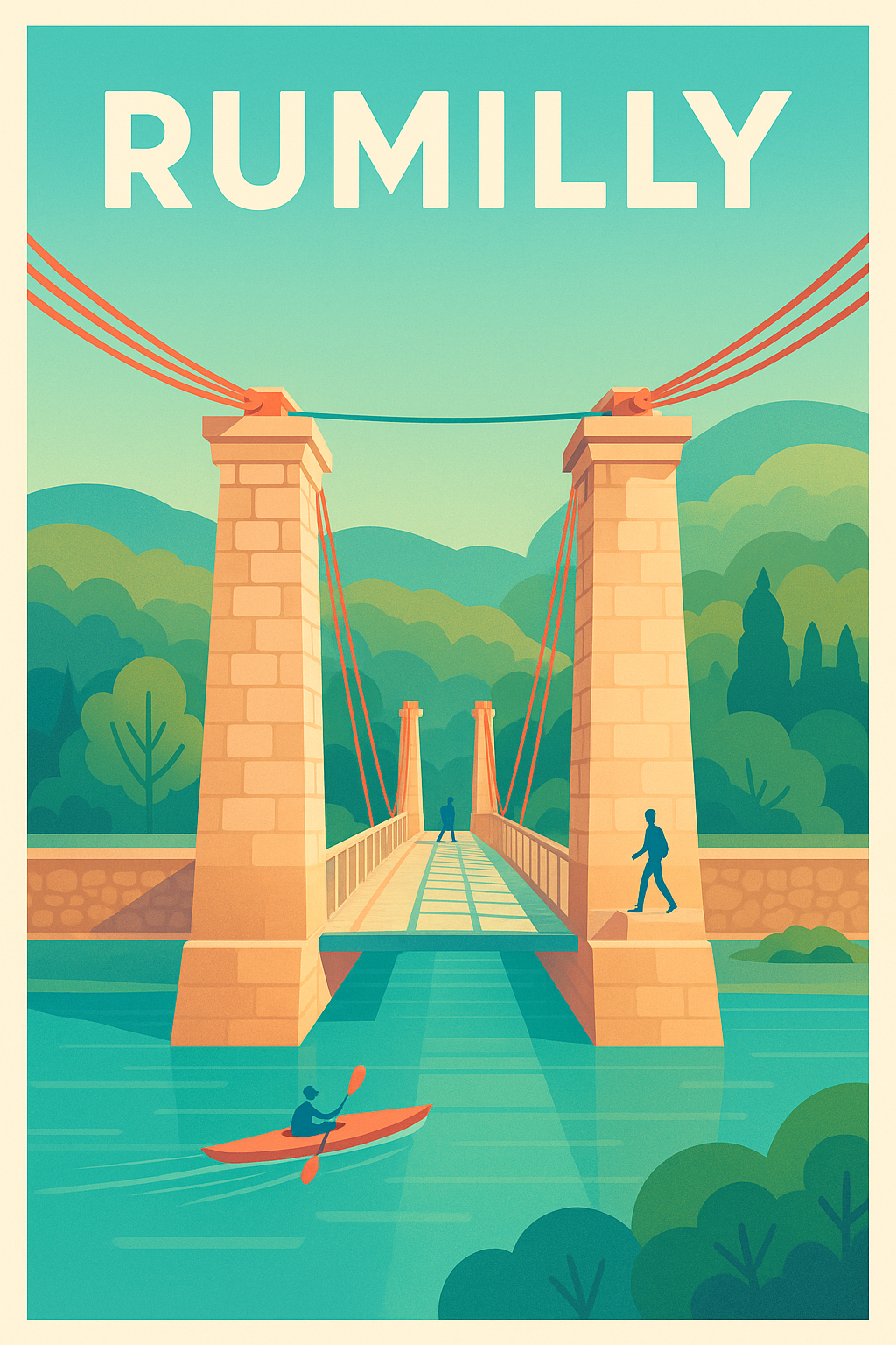 Affiche de Rumilly - Charme et sérénité du pont suspendu