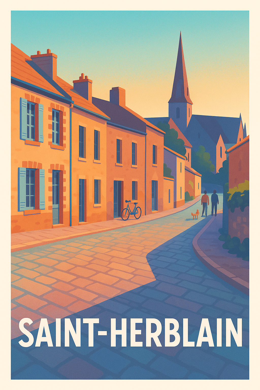 Affiche Saint-Herblain — Charme et douceur de la vie de village · poster d'art de Saint-Herblain