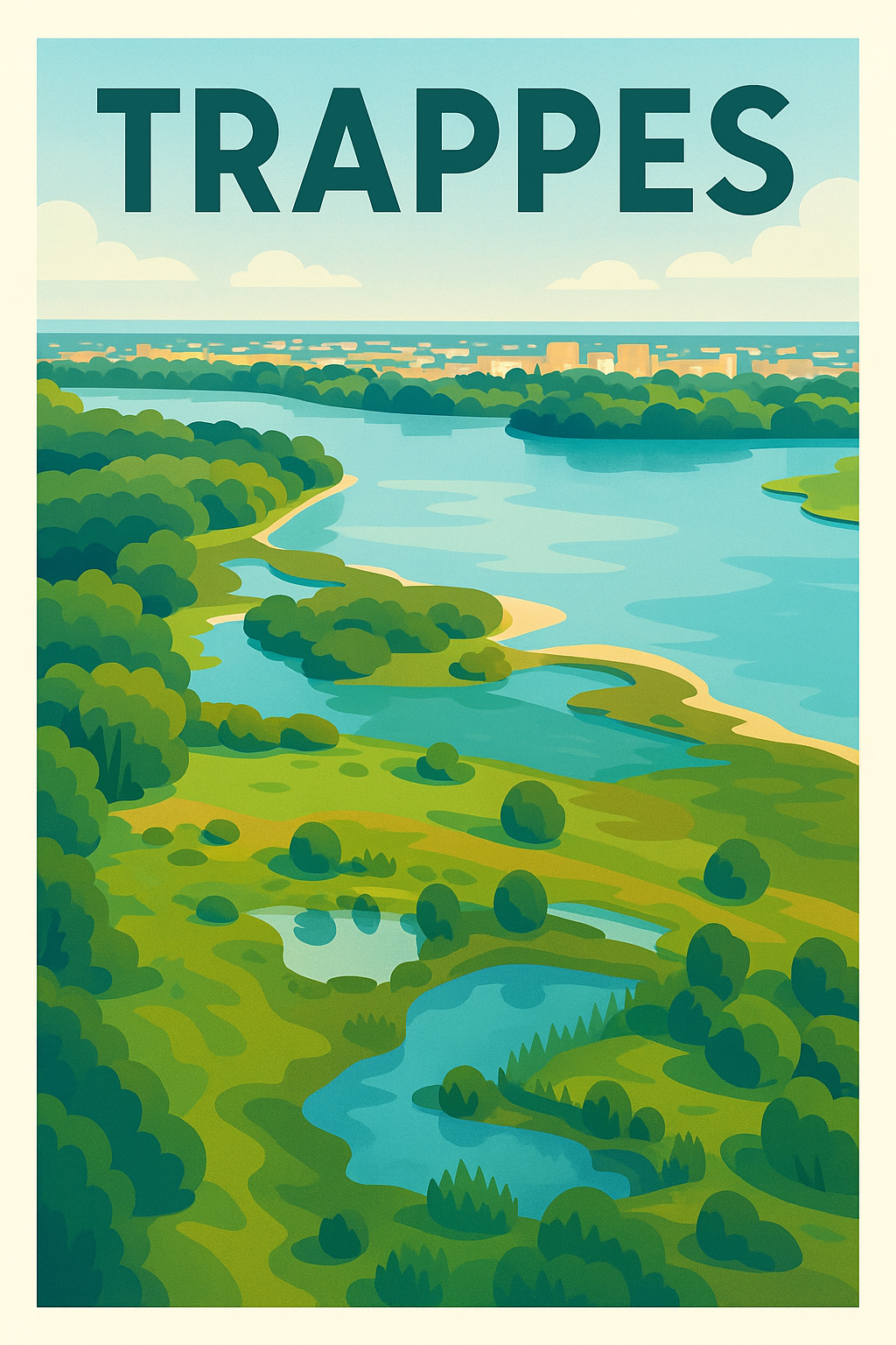 Affiche Trappes — Évasion Nature et Paysages Bucoliques · poster d'art de Trappes