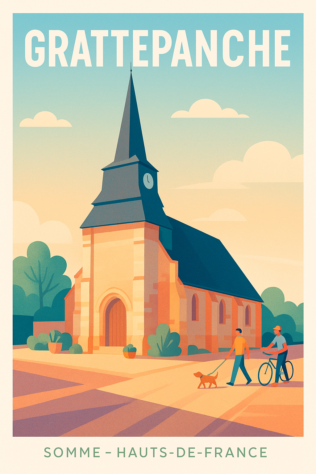 Affiche Grattepanche — Douceur de vie en Somme · poster d'art de Grattepanche