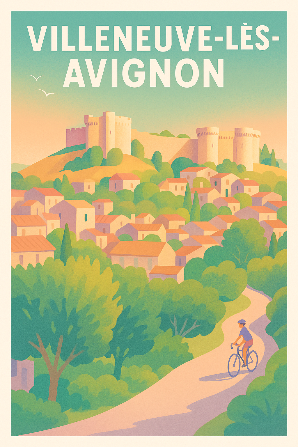 Affiche de Villeneuve-lès-Avignon - Charme Provençal et Patrimoine Médiéval