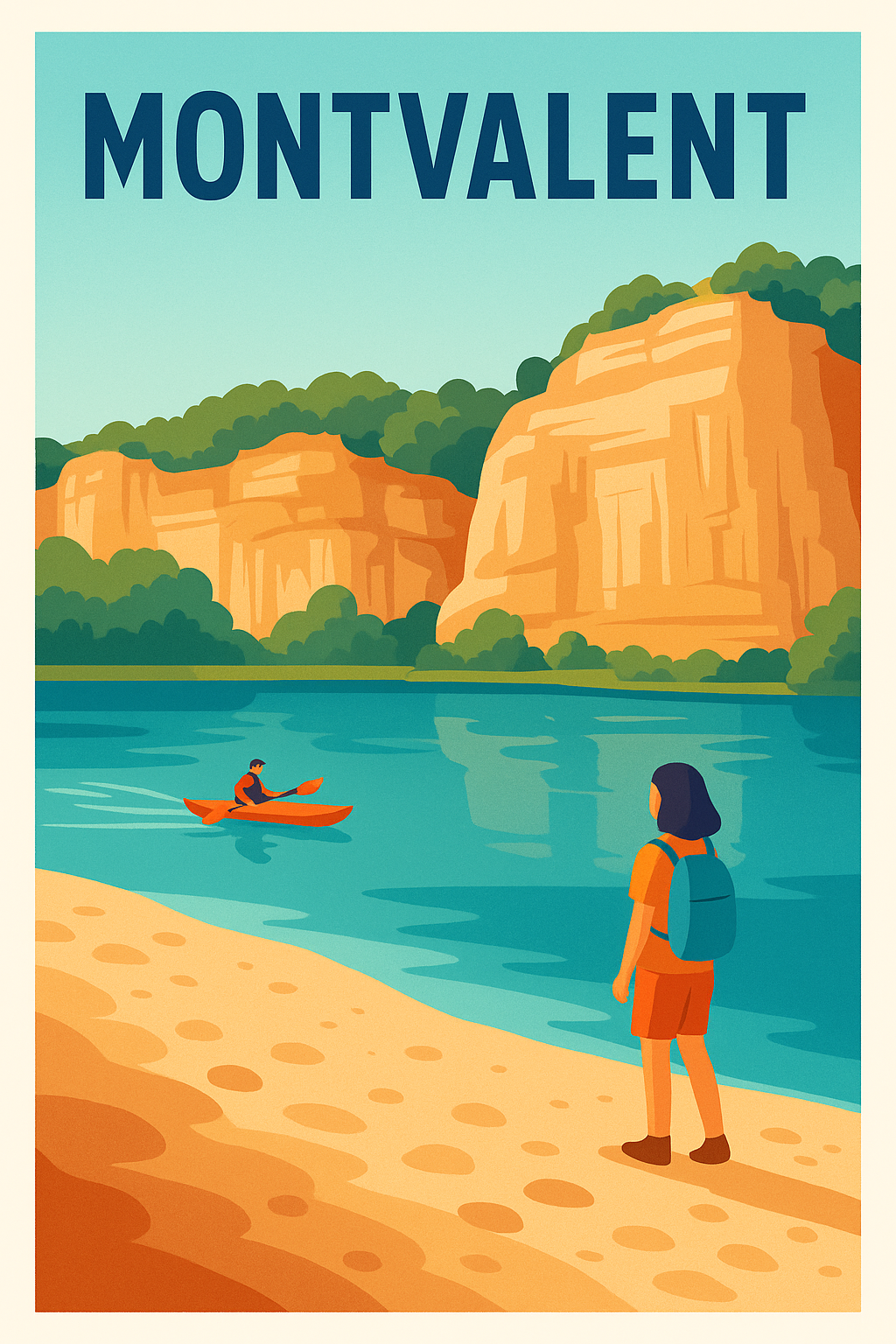 Affiche Montvalent — Échappée nature au bord de l'eau · poster d'art de Montvalent