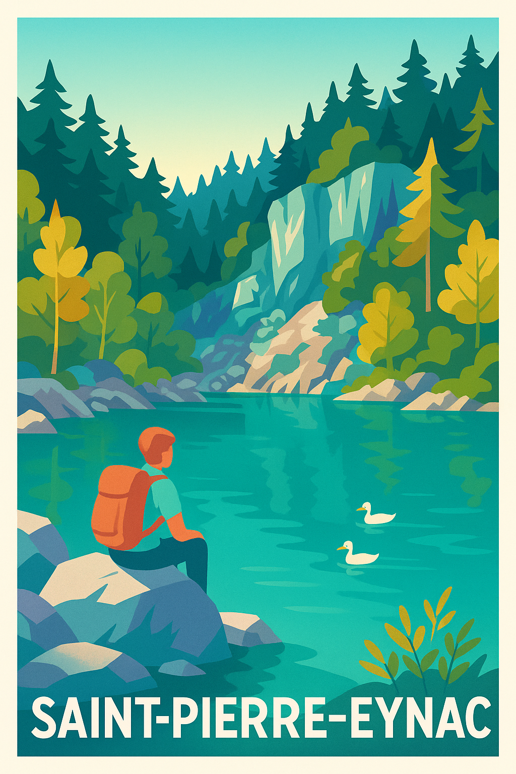 Affiche Saint-Pierre-Eynac — Évasion au cœur de la nature préservée · poster d'art de Saint-Pierre-Eynac