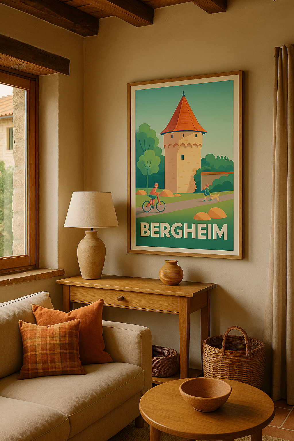 Mise en situation Affiche de Bergheim - Charme et nature en Alsace