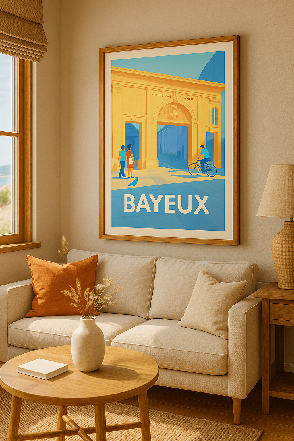 Affiche Bayeux - L'entrée emblématique de la Halle aux Viandes - Afich