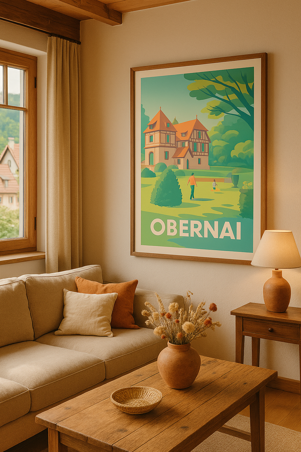 Mise en situation Affiche Obernai - Charme et Sérénité en Alsace