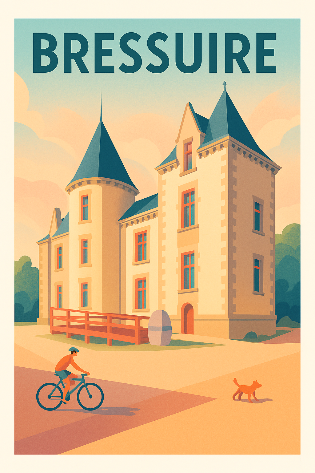 Affiche de Bressuire - L'élégance historique à vélo