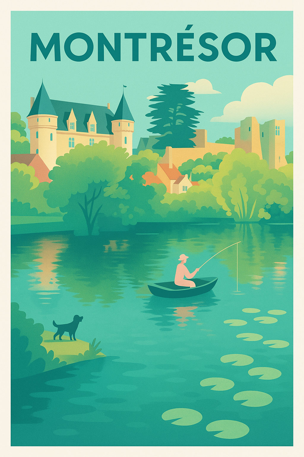 Affiche de Montrésor - Tranquillité au bord de l'eau