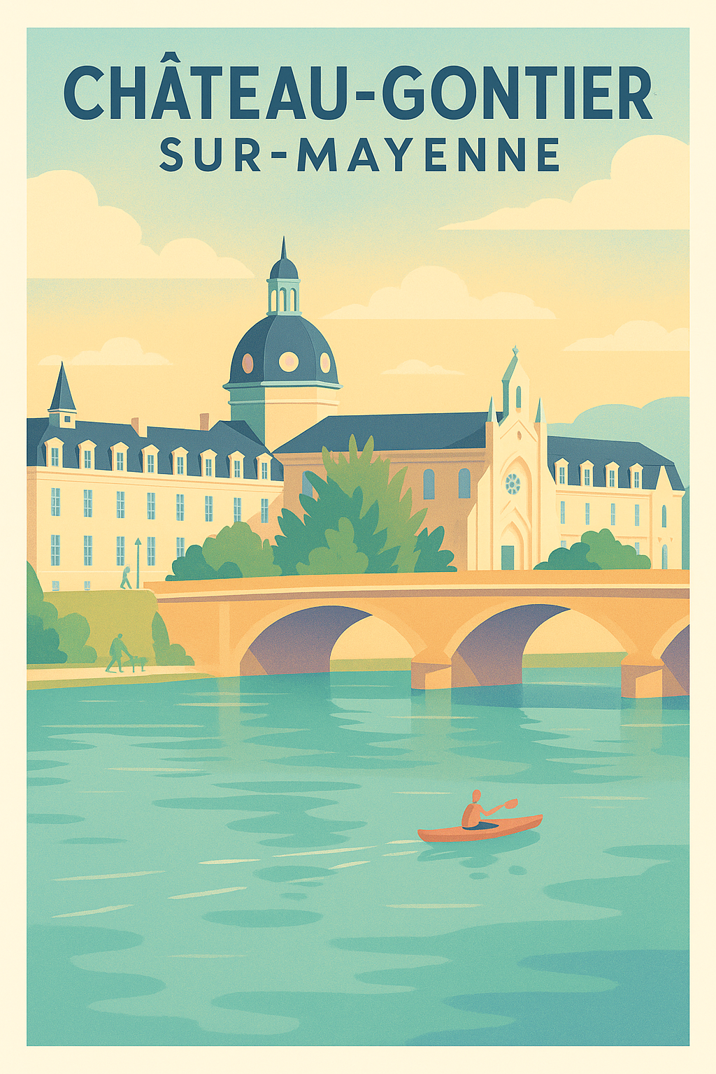 Affiche de Château-Gontier-sur-Mayenne - Harmonie paisible au bord de l'eau