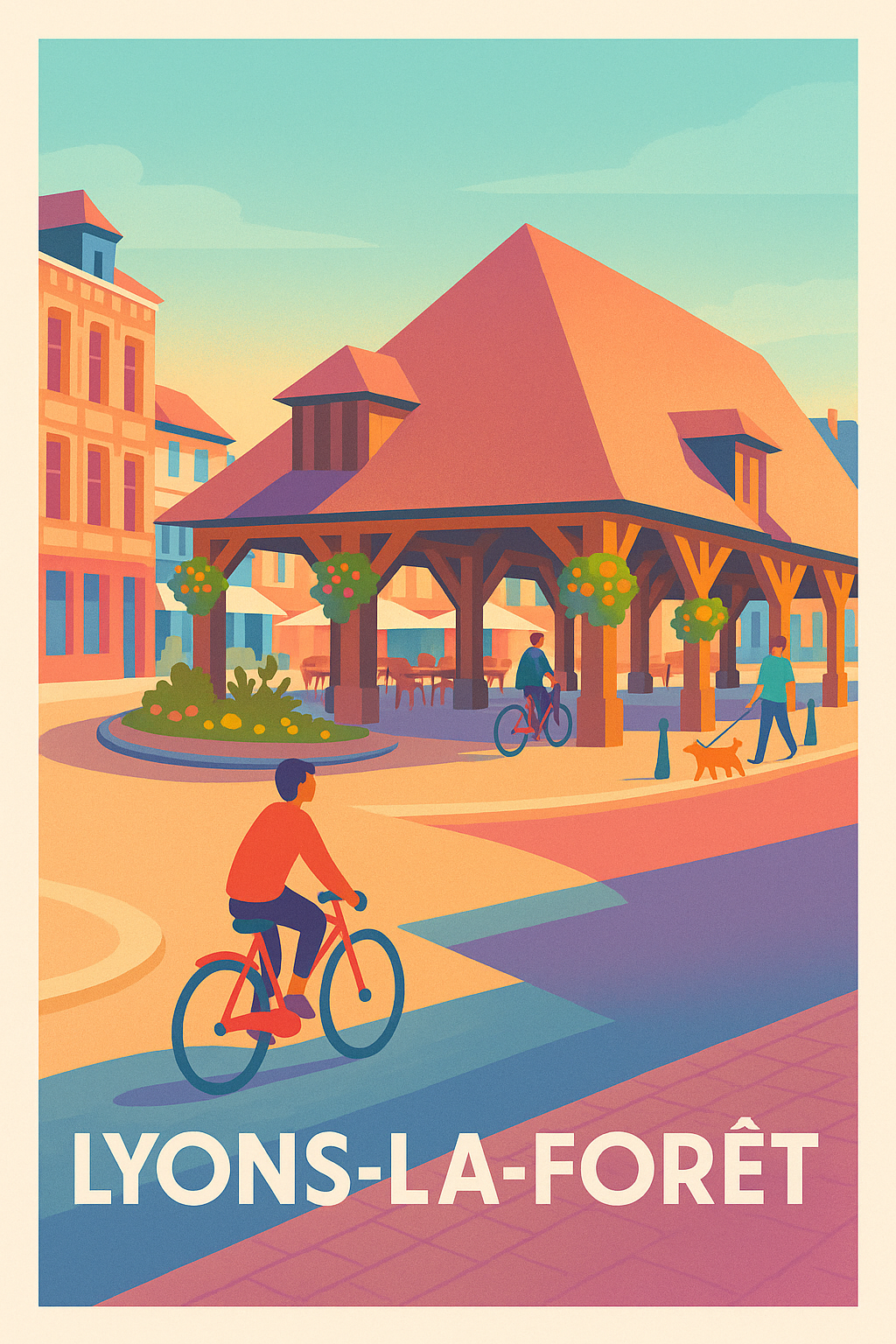 Affiche Lyons-la-Forêt — Charme et douceur de vivre normande · poster d'art de Lyons-la-Forêt