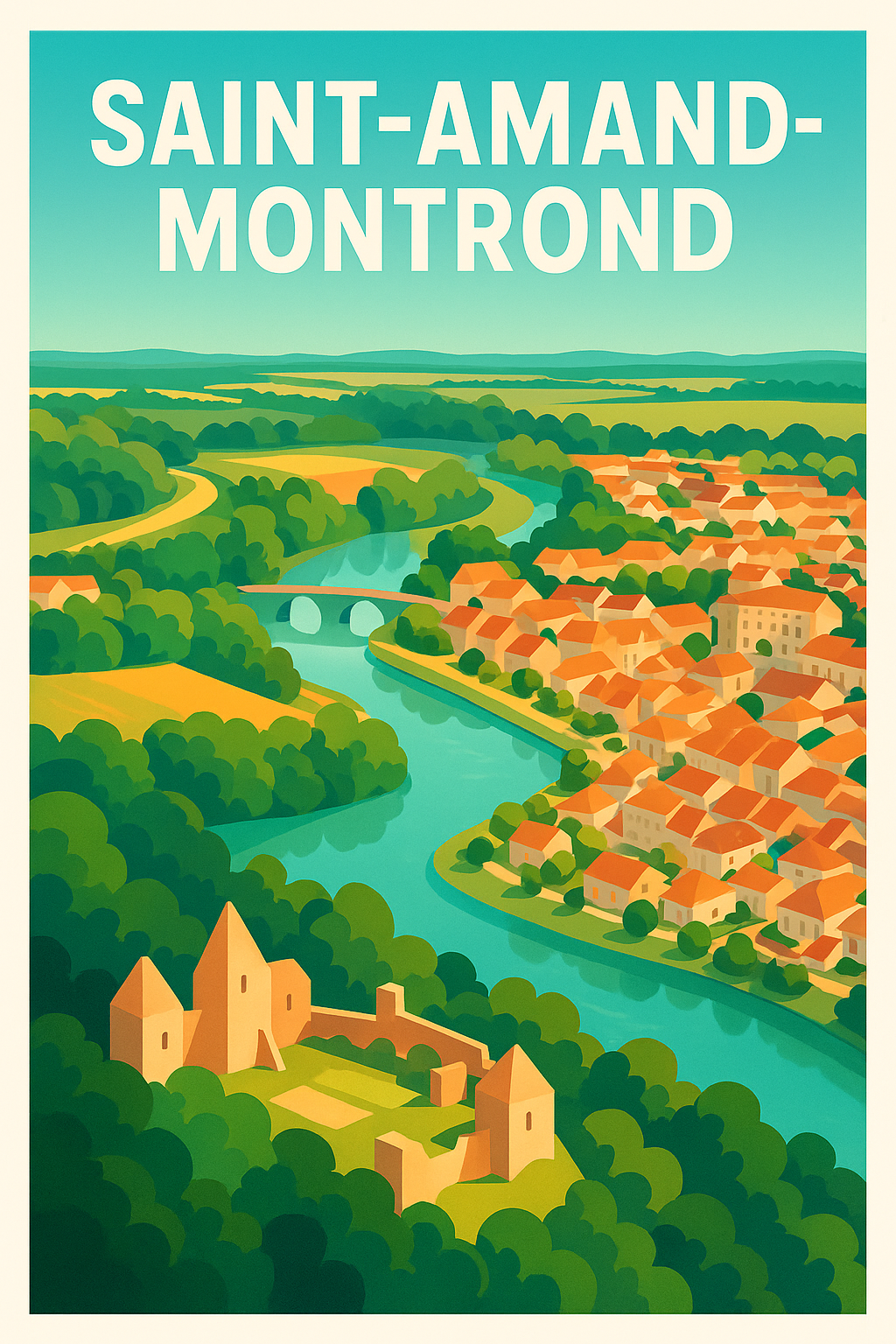 Affiche de Saint-Amand-Montrond - Charme et nature au bord de l'eau