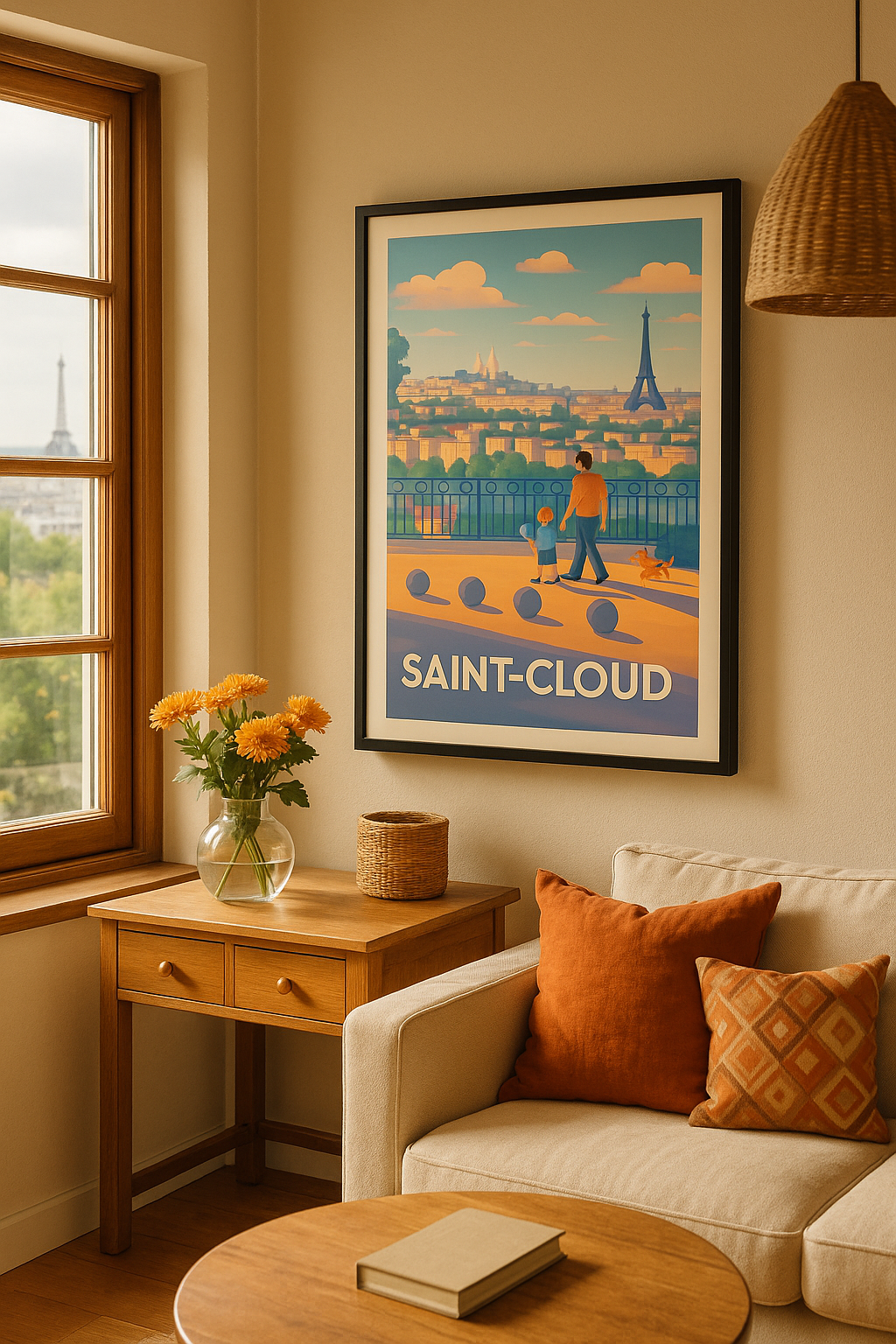 Affiche Saint-Cloud — Promenade avec vue sur Paris · poster d'art de Saint-Cloud